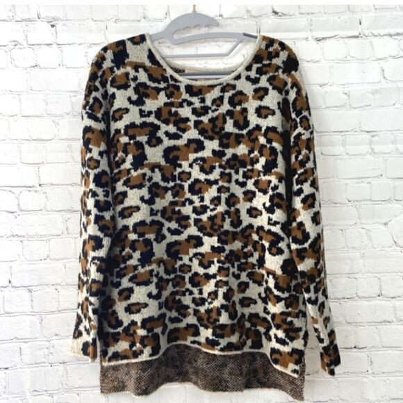PHILOSOPHY Oversized Animal Print Seeater Small - Picture 1 of 4